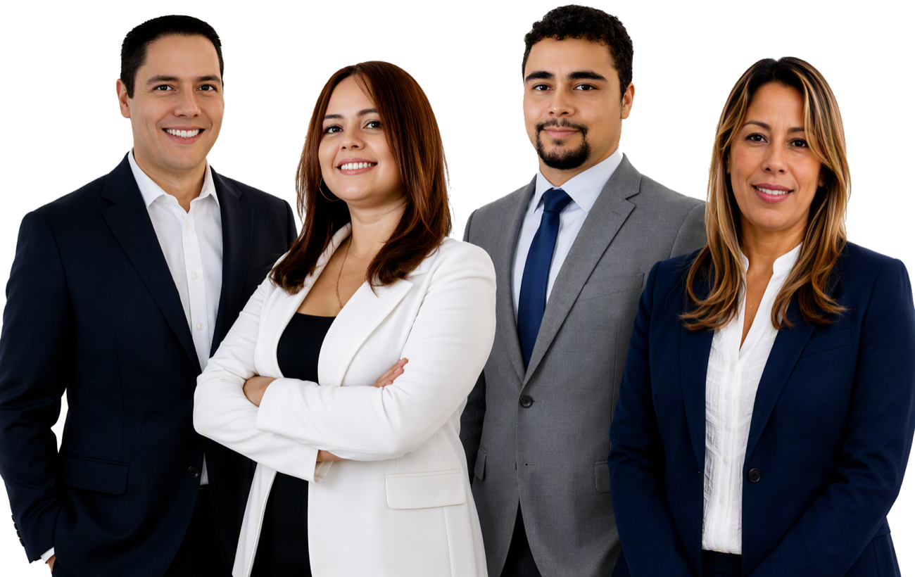 The Integris Accounting team: Edgar Gomez, Gloria De La Hoz, Alex Bahamonde, and Lily Cuadrado